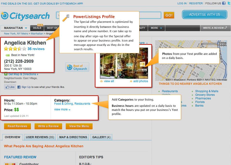 PowerListings Live on Citysearch