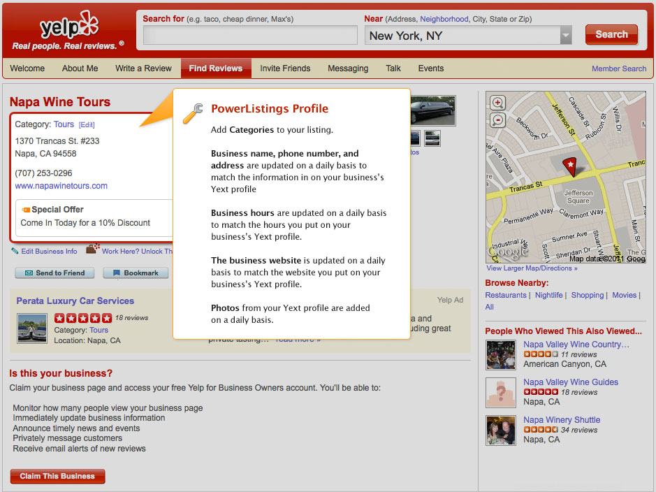 PowerListings Live on Yelp