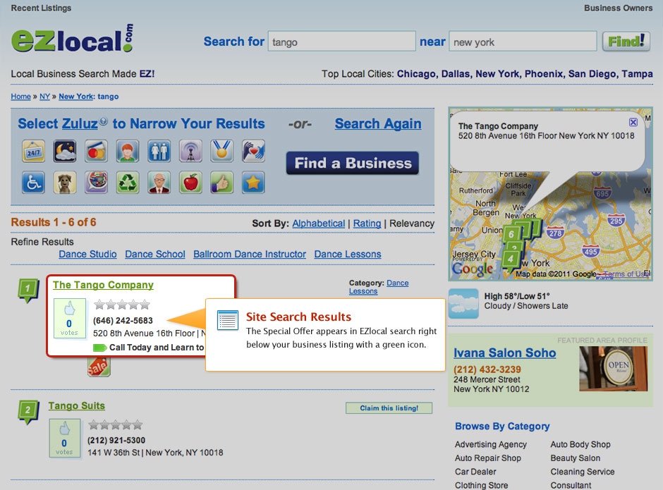 PowerListings Live on EZlocal