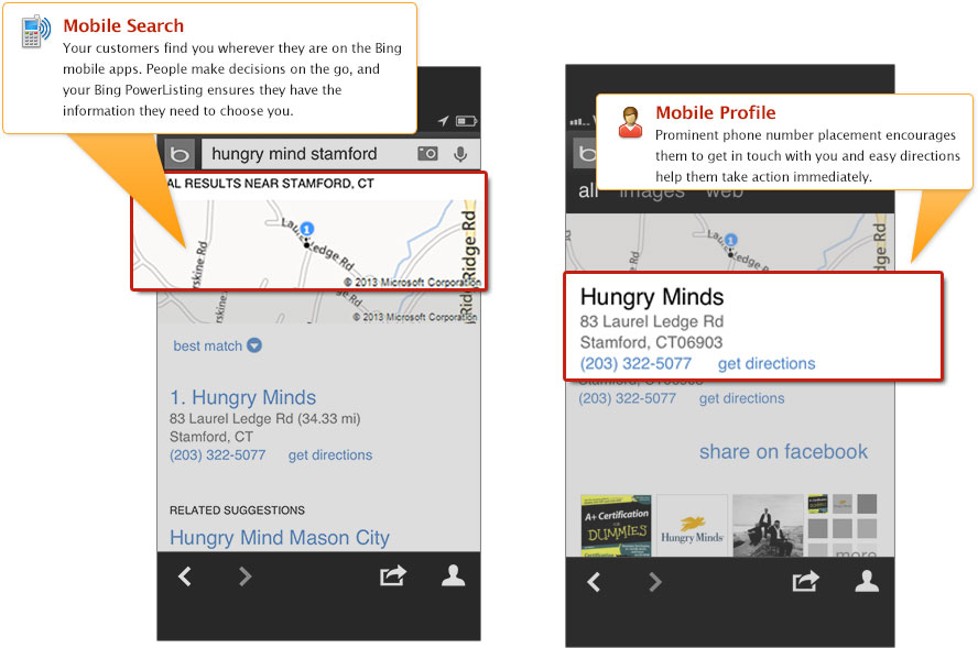 PowerListings Mobile on Bing